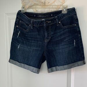 Jennifer Lopez Dark Blue Jean Shorts